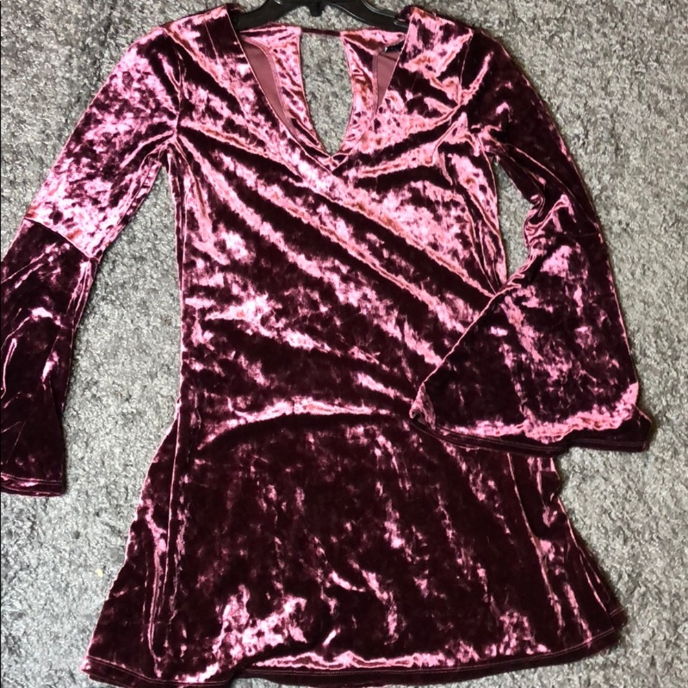 Maroon velvet dress